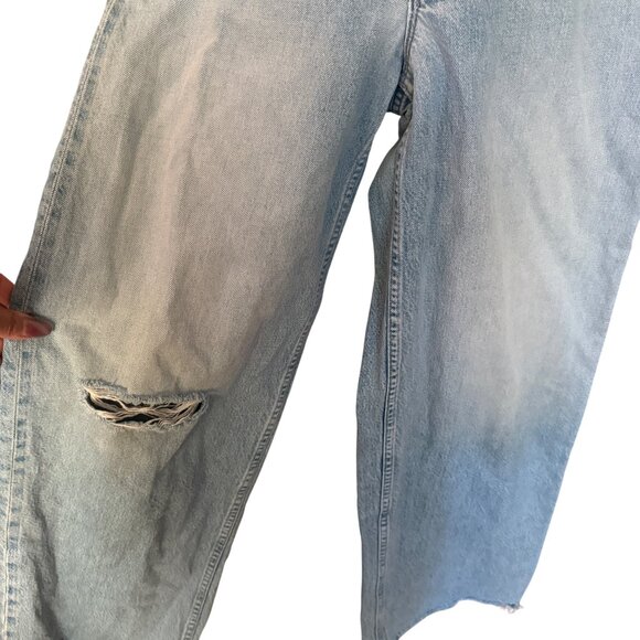 Mother Womens Tomcat Blue Denim Jeans Ripped Distressed Size 30 - Picture 2 of 5